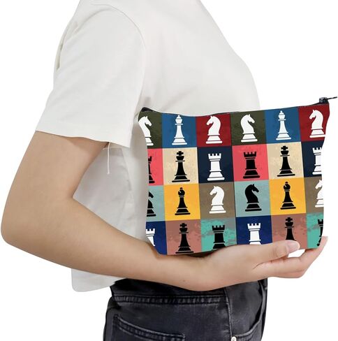 هدية Pofull Chess Gift Funny Funder for Chess Players Chess Master Gift Chess Poard Board Lover Cosmetic Bag (حقيبة الشطرنج) in Kuwait