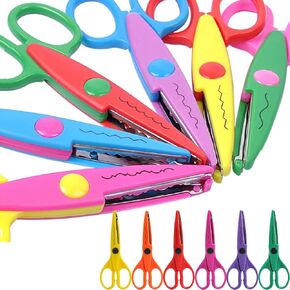 مقصات UCEC Craft Scissors حافة زخرفية ، مقصات متعرج ، مقص أطفال ، مقص أمان ، مقص تصميم للبالغين للأطفال ، مصممة لوازم القصاصات للمدرسة ، 12 حزمة