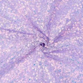 2 Yards Iridescent Purple Sequin Mesh Metallic Fabric By the Yard Pastel Glitter Bling Sparkle Sequins Bead Lace Netting Fabric for Sewing Making Crafts Dress Party Costumes Home Cloth Decor