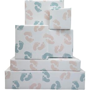 Vnaaem Baby Feet Wrapp Wrapping 6 PC Plin Pink Elp Paper Paper Plate For Boy Girl Infant Baby Shower Party 19.6 x27.8inch