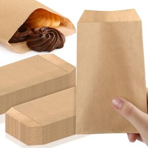 Eersida 500 PCS Kraft Paper Acags Mini Paper Small Flat Formware Party Party Form