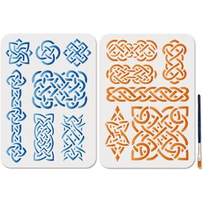 Mayjoydiy 4 أنماط راعية البقر القللة الغربية قالب رعاة البقر 11.7x8.3inch النساء الساحرة استنسل A4 القبعة جان القبعة القابلة لإعادة الاستخدام لنافذ النسيج الخشبي DIY Craft