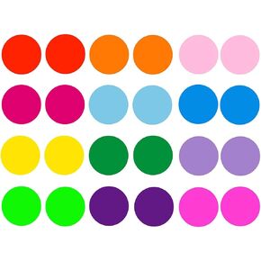 ELANE 48 PCS نقاط محو جافة ملونة لجداول الفصل الدراسي ، لوح للمكتب ، ملصق للجدار ، الجداول (6 بوصات) (48)