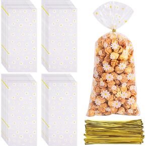 FCKLVMC 150 PCS Clear Daisy Party Favors Spring Goodie Facs ، Wildflower Easter Cellophane.