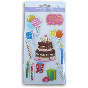 Happy Birthday to You Stickers - 3D Handmade Birthday Banners Stickers for Crafts & Scrapbooks - 12 Pieces