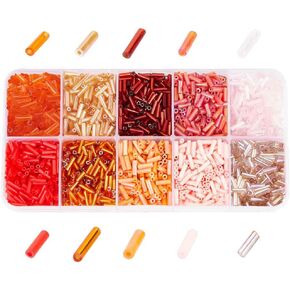 90G 10 Colors Glass Bugle Beads - Mixed Color Screwy Beads for DIY Crafting and Jewelry Making