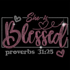 Superdant هي مكواة مباركة على أحجار الراين نقل الأمثال 31:25 Bling Iron-on DeCals T-Shirt Crystal Girl Transe Hot Fix Fix Stickers Repair Clastal Patch لأكياس الملابس DIY