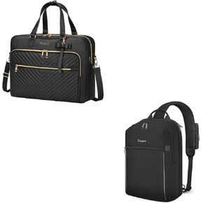 Taygeer 17 Inch Laptop Bag for Women Large Convertible Quilted Briefcase Backpack, Laptop Sling Bag, Multipurpose Crossbody Sling Backpack