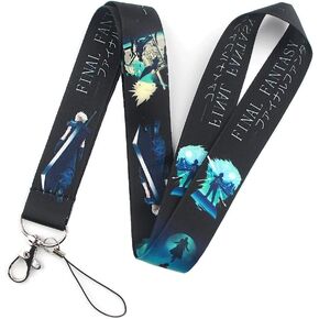 المصدر الأنيمي النهائي 7 الخيال السابع Sephiroth Cloud شخصية أنيمي RPG Gamer Lanyard Keychain ID حامل شارة الشارة