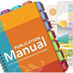 Index Tab for Publication Manual 7th Edition of The American Psychological Association (APA), 90 Book Tabs (Book Not Included), Color-Coded with Alignment Card & Page Numbers Sheet, Laminated Durable