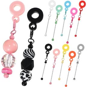 Tondiamo 10 PCS Charm Straw Straw Carm متوافق مع Stanley DIY قطر Toppers Toppers Toppter حلية قلادة ، إكسسوارات الكأس زخارف البهلوانية ، الهدية المجوهرات التي تصنع DIY فارغة (متعددة الألوان)