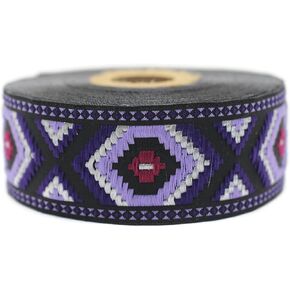 10.9 Yards Spool 1.37 inch Wide Dark Beige and Camel Color Jacquard Ribbon Embroidered Trim Woven Border DIY Crafting 35952 V2