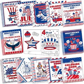 Fulmoon 48 PCS 4th of July Colling Books Activity Activity Supplies Art Creationivitive Fresterned Independence Day Day Party Favors ، DIY Patriotic Colllets Homlets Hights