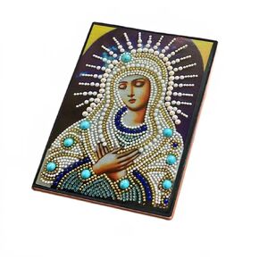 Maiyiyi 5d Virgin Mary Notebook Diamond Painting Kit Virgin Mary Pray Diary Book Crystal Diamond Paint