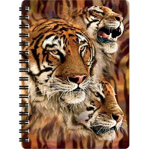 Jotter - Tiger Stripes from Deluxebase. Lenticular 3D Big Cat 6x4 Spiral Notebook with plain recycled paper pages. Artwork licensed from renowned artist Steven Michael Gardner