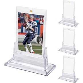 KLMNOP 6 Pack Magnetic Card Mounders for Trading Card ، 35pt Card Card Display Case with Stands stars ， واقي بطاقات التداول لبطاقة لعبة كرة القدم للبيسبول (Clear)
