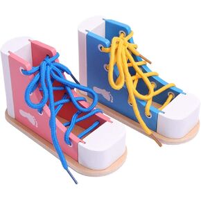 STOBOK 2PCS WOOD LACKER SHEANER LANK TO TO THE SHOING TINIP THELE-THELING TOY MONTOSSION TOYS (Blue + Pink)