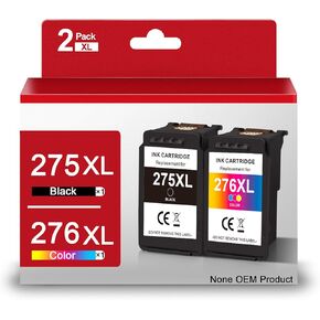 PG-275XL CL-276XL Ink Cartridges Value Pack Replacement for Canon 275XL 276XL 275 276 Compatible for Pixma TS3520 TS3522 TS3500 TR4720 TR4722 TR4700 Printer (1 Black, 1 Color)