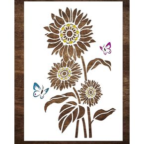 You are My Sunshine Stencil - Reusable Flower Stencils for Painting on Wood, Paper, Fabric, Wall, Furniture - Stencils for Crafts, Art, Cards, Journaling & Pattern Template (8x6 inch)