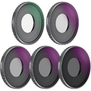 NEEWER ND/CPL Filter Set Compatible with DJI Osmo Action 3, HD Optical Glass ND8/PL+ND16/PL+ND32/PL+ND64/PL+CPL Filter, Aluminum Frame Multi Coated Water Repellent Action Camera Accessories, 5 Pack
