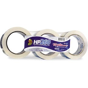 Duck HP260C03 Carton Sealing Tape 1.88-Inch x 60yds, 3-Inch Core, Clear, 3/Pack