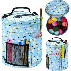 Jozea crochet bag -bag -bag storage storage منظم - حقيبة خيوط وحمل الكروشيه ، حامل الغزل للكروشيه ، ملحقات الكروشيه （Honeybee）