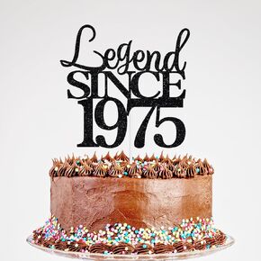 أسطورة منذ عام 1975 كعكة توبر ، كعكة عيد ميلاد سعيد 50 ، 50 روعة عيد ميلاد ديكور كعكة بريق أسود