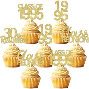 30th Class Reunion Decorations 36PCS 30th Class Reunion Cupcake Topper Class of 1995 Reunion Decorations 30 Year High School Class Reunion Decorations for High School 30 Year Reunion