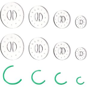 PH PandaHall 8pcs 4 Styles Polymer Clay Cutters, 1~2.4 Inch Clear Flat Round Clay Cutter Transparent Acrylic Clay Earrings Cutters Hoop Texture Guide Cutter Tools for Jewelry DIY Crafts Making