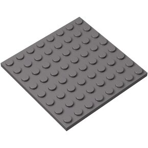 Classic Grey Plates Bulk, Dark Gray Plate 8x8, Building Plates Flat 10 Piece, Compatible with Lego Parts and Pieces: 8x8 Gray Plates(Color: Dark Gray)