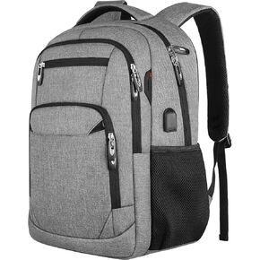 New Men's Laptop Backpack with Large Capacity, Multifunctional Travel Notebook Business Computer Bag - Bulk Order Available (Light Gray), 20