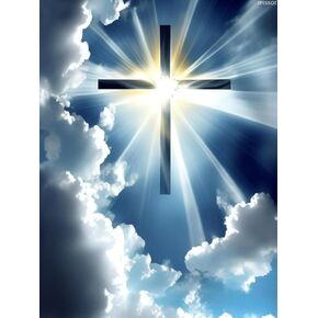 Ipissoi Sky Cross Diamond Painting Kits Christian Art Painting 5D DIY Full Round Drill Begins ، Higs Figured for Family Friends Home Wall Decor 12x16inch