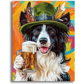 VAIIEYO 5D DIY Dog Diamond Art Kits for Adults, Diamond Painting Animal, Diamond Painting Kit Full Drill Round Rhinestone Craft Canvas for Home Wall Decor Gift 12x16 inch/30x40 cm