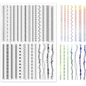 GLOBLELAND Sewing Thread Lace Clear Stamps for DIY Scrapbooking Sewing Thread Border Silicone Clear Stamp Seals 21x15cm Transparent Stamps for Cards Making Photo Album Journal Home Decoration