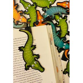 Alligator Bookmarks Clip it over the Page for Kids - Fun Wacky Cool Animal Bulk Bookmarks, Reading Rewards, Library Reading Incentives, Classroom Prizes, Party Favors, Bookmarkers for Children-40 Pack