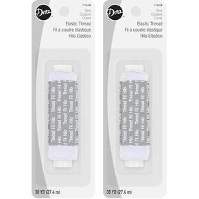 Dritz Sewing, 30-Yards, White Elastic Thread (Pack of 2)