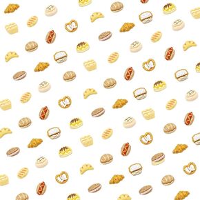 110 PCS Mini Food for Praitts ، 11 أنماط خبز راتنجات مصغرة لدمى المطبخ الدقيقة الديكور