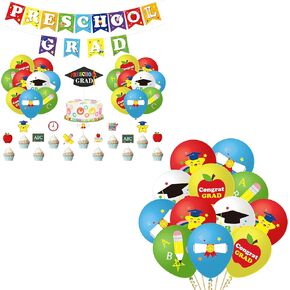 WATINC 51pcs Preschool Graduation Party Decorations and Kindergarten Preschool Graduation Party Balloons