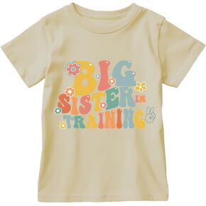 Big Sister Shirt for Baby Girls Cotton T-Shirt Short Sleeve Tops Toddler Baby Announcement Tees Outfits 1-7 Years