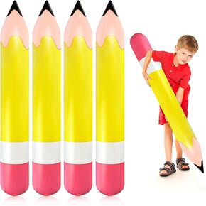 4 Pcs Large Giant Inflatable Pencil Balloon Birthday Party Back To School Graduation Favor Blow Up Balloon Hanging Classroom Decoration Suitable for Classroom Garden Room Birthday Party Decorations in Kuwait