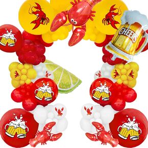 122 PCS Crawfish Party Party Decorations Crawfish Balloon Garland Kit Crawfish Boil Party Party Balloons لعشاق Crawfish Decorations Party