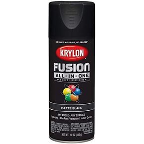 Krylon 6 عبوات من 12 أوقية K02754007 Black Fusion All-in-One Paint و Primer Pray Paint ، Matte