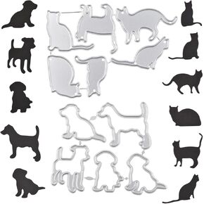 11 PCS Dogs Cats Cutting Dies Metal, DIY Craft Carbon Steel Embossing Template for Scrapbooking Paper Crafts Card Making Album Stamp DIY Decor