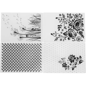 yctze 4pcs مجلدات النقش لصنع البطاقات ، قالب سجل القصاصات DIY ، أدوات الحرف الورقية المنقوس البلاستيكية ، طوابع لقضاء العطلات وختم المطاط ، 5x7