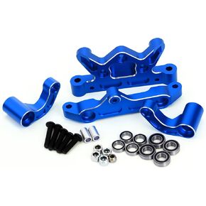 Aluminum Alloy Steering Assembly Steering Top Plate&Steering Bellcrank Upgrade Parts for Arrma 1/5 Kraton 8S Outcast 8S EXB,Replace#ARA320474#ARA340153 (Red)