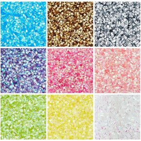 Dicosmetic 90g 9 Colors Crispy Bingsu حبات للوحل قزحية قزحية قزحية قزحية قزحية ناعمة من الخرز 3D بريق البلاستي
