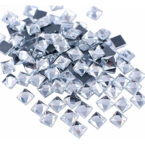 500pcs 5 مم مربعة سوداء مربعة راينستون ، بلورات زجاجية لامعة ، حجارة الحجارة الساخنة الإصلاح ، أحجار الراين لزينة الملابس (5x5mm （500pcs） ، الأسود)