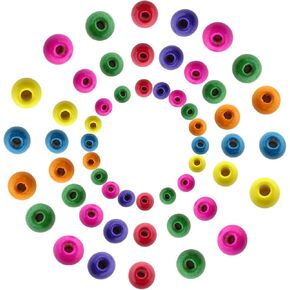 Honbay 600PCS Assorted Color Round Wood Beads Wooden Beads for DIY Crafts Jewelry Making(6mm,8mm,10mm)