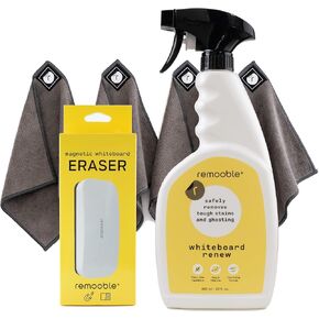 Remooble Whiteboard Dry Erase Cleaning Kit - Safely Removes Tough Stains and Ghosting