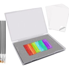 105p البقاء رطب اللوحة الرطبة لمجموعة الطلاء الاكريليك ، Larbeti Portable Plate Palette Tray Box الحفاظ على لوحة رطبة للطلاء المنمنمات البليت مع ورقة لوحة 100p ، 1 Keep Moist Sponge ، 3p Brush